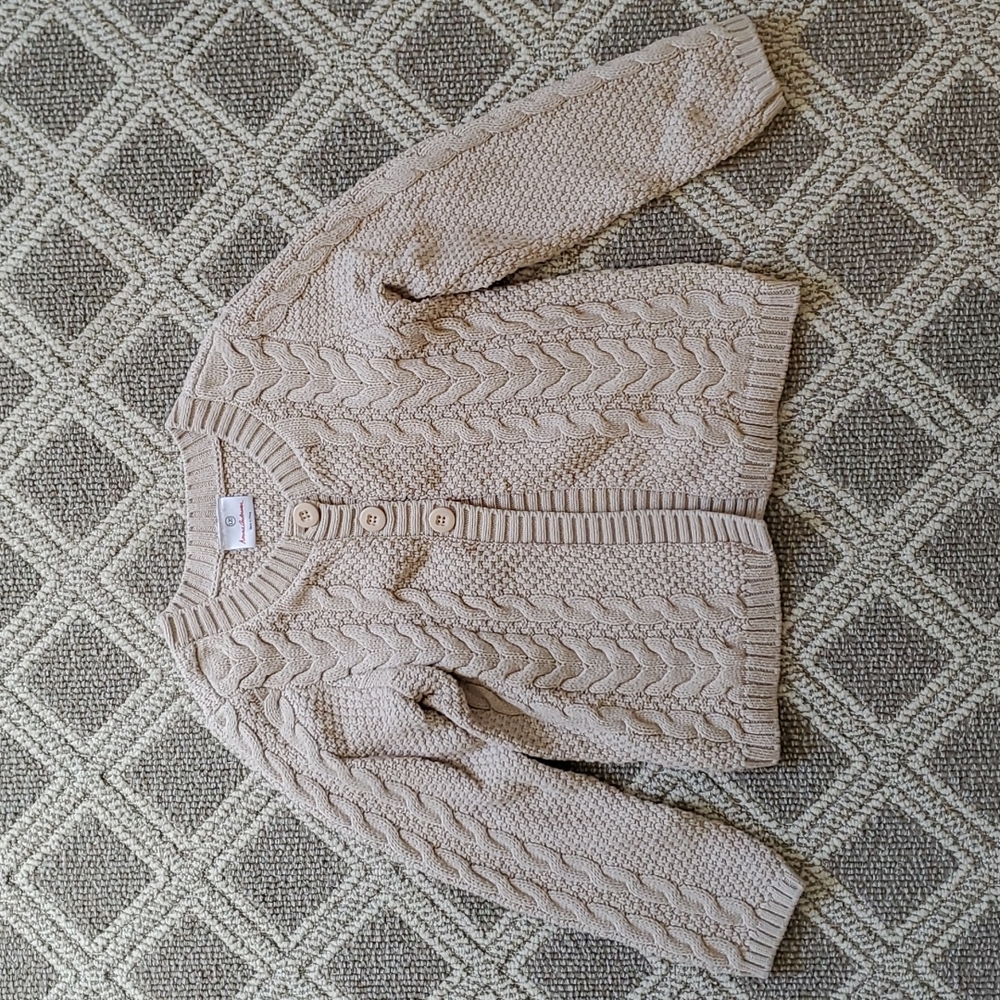 Hanna Andersson oatmeal cardigan, size 6-7